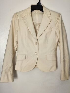Theory Jacket Ivory Velvet Size 6 Business Casual